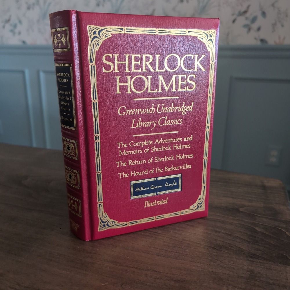 Vintage Chatham River Press Sherlock Holmes Book Red Gilt Unabridged Illustrated
